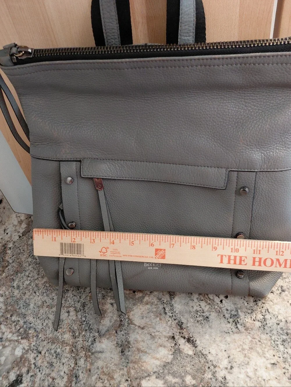 Botkier Gray Pebbled Leather Studded Backpack **read Description